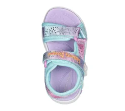 Calçado Sem Atacadores|Luzes-SKECHERS Unicorn Dreams - Majestic Bliss ROXO / MULTICOR