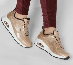 Com Atacadores|Sapatilhas Casuais-SKECHERS Uno - Diamond Shatter CHAMPAGNE