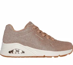 Com Atacadores|Sapatilhas Casuais-SKECHERS Uno - Glitter Bomb ROSA / DOURADO