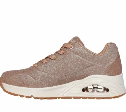 Com Atacadores|Sapatilhas Casuais-SKECHERS Uno - Glitter Bomb ROSA / DOURADO