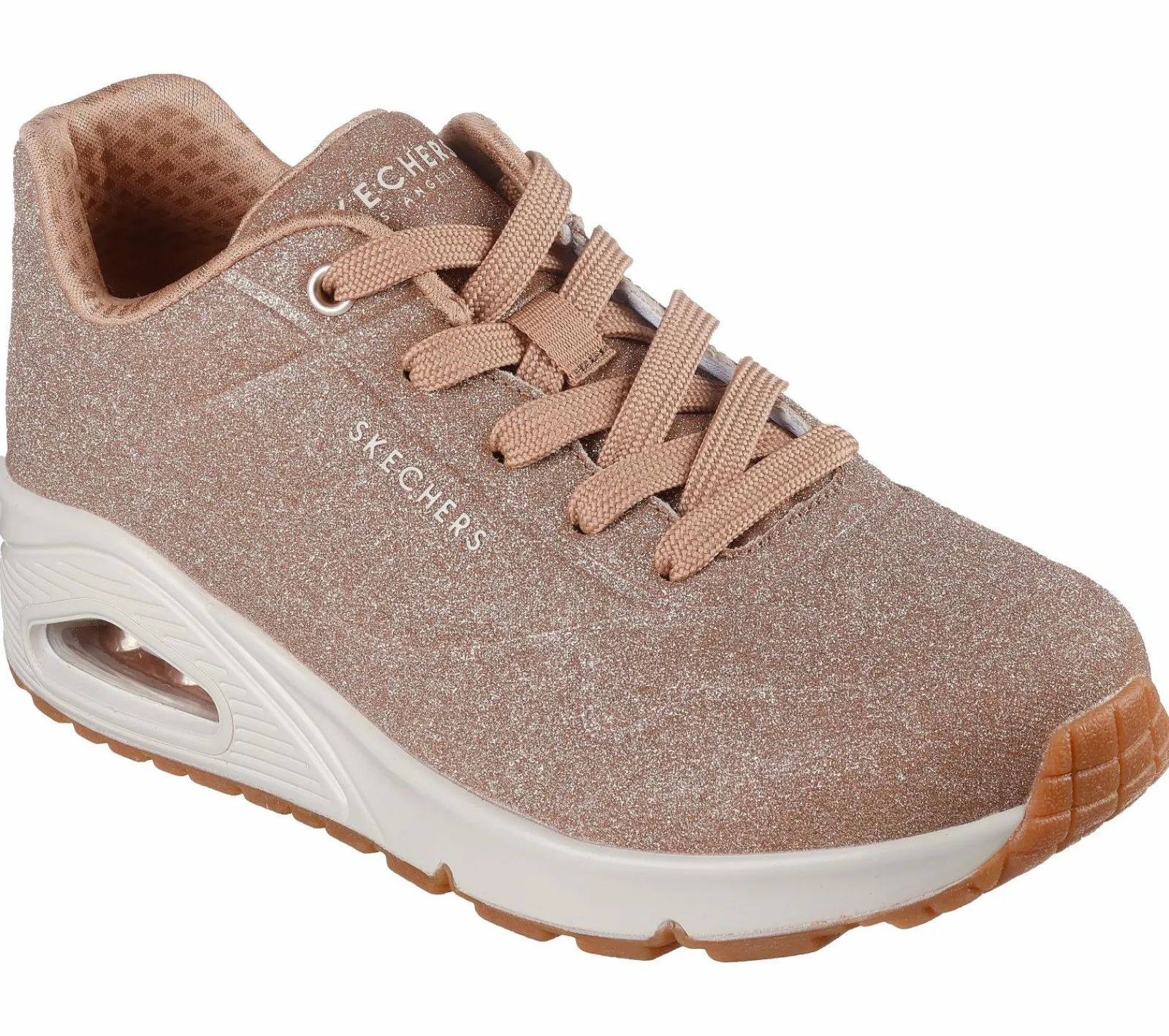 Com Atacadores|Sapatilhas Casuais-SKECHERS Uno - Glitter Bomb ROSA / DOURADO