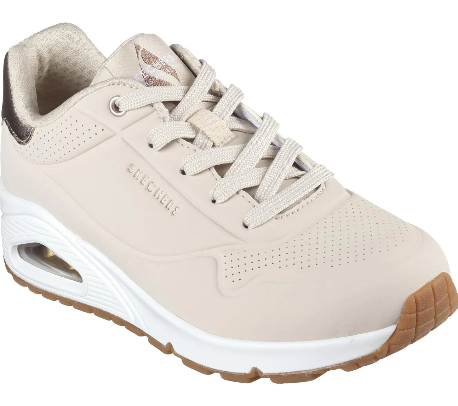 Com Atacadores|Sapatilhas Casuais-SKECHERS Uno - Golden Air NATURAL