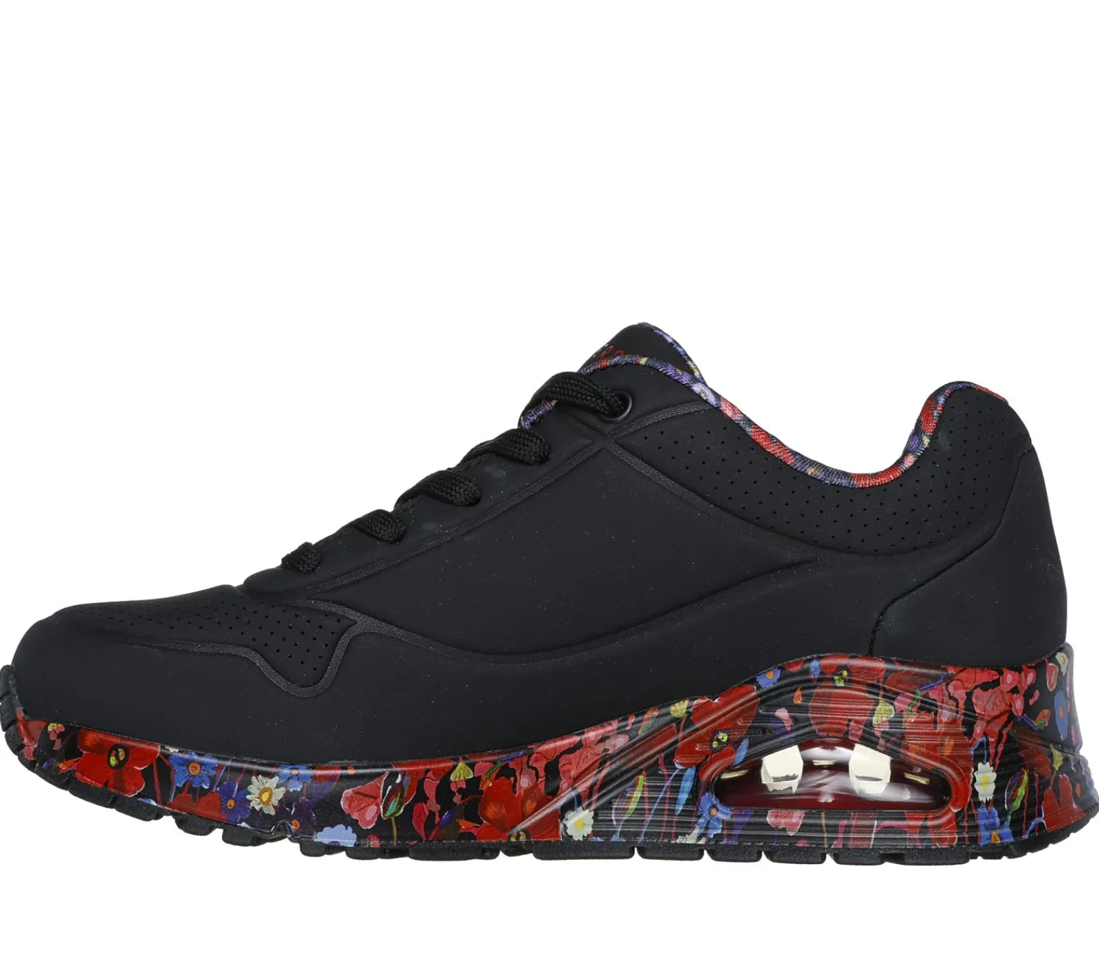 Com Atacadores|Sapatilhas Casuais-SKECHERS Uno - Majestic Garden PRETO / MULTICOR