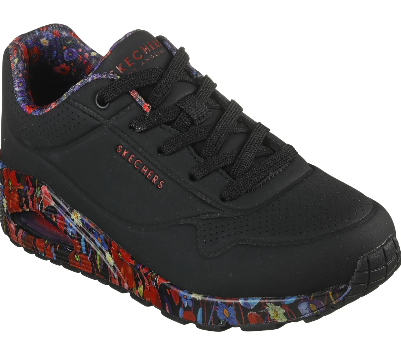 Com Atacadores|Sapatilhas Casuais-SKECHERS Uno - Majestic Garden PRETO / MULTICOR