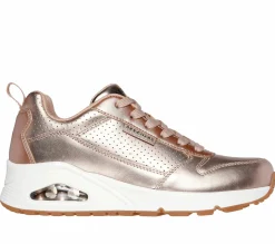 Com Atacadores|Sapatilhas Casuais-SKECHERS Uno - Metallixs ROSA / DOURADO