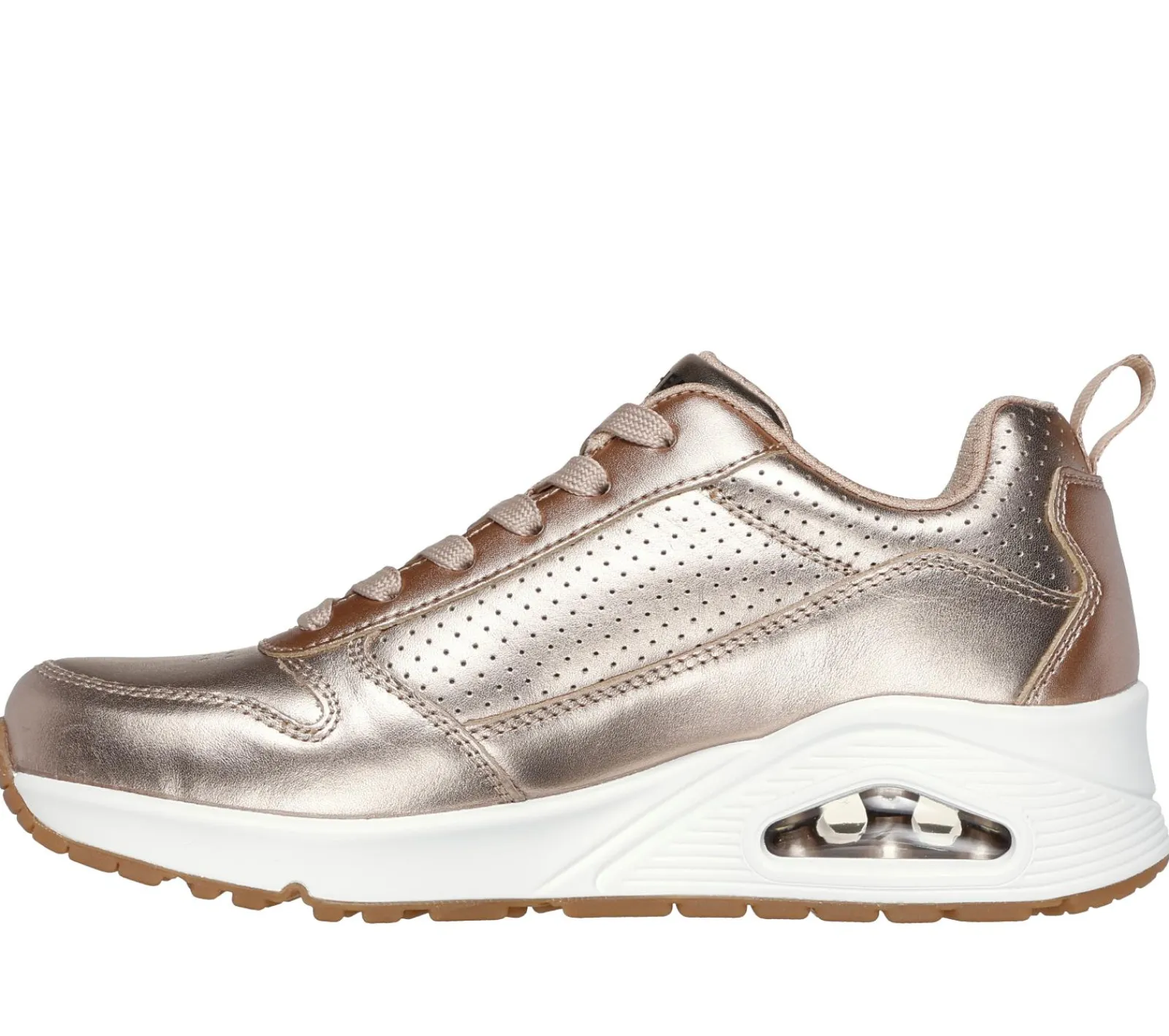 Com Atacadores|Sapatilhas Casuais-SKECHERS Uno - Metallixs ROSA / DOURADO