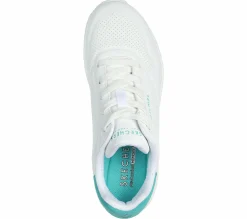 Com Atacadores|Sapatilhas Casuais-SKECHERS Uno - Pop Back BRANCO / MENTA