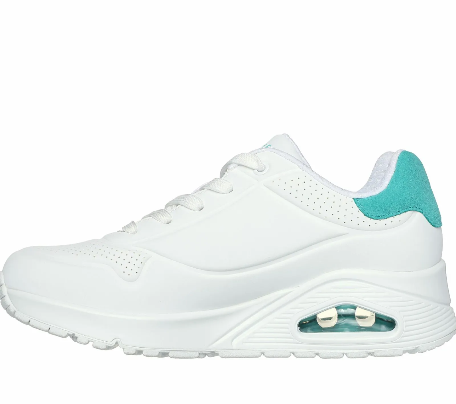 Com Atacadores|Sapatilhas Casuais-SKECHERS Uno - Pop Back BRANCO / MENTA