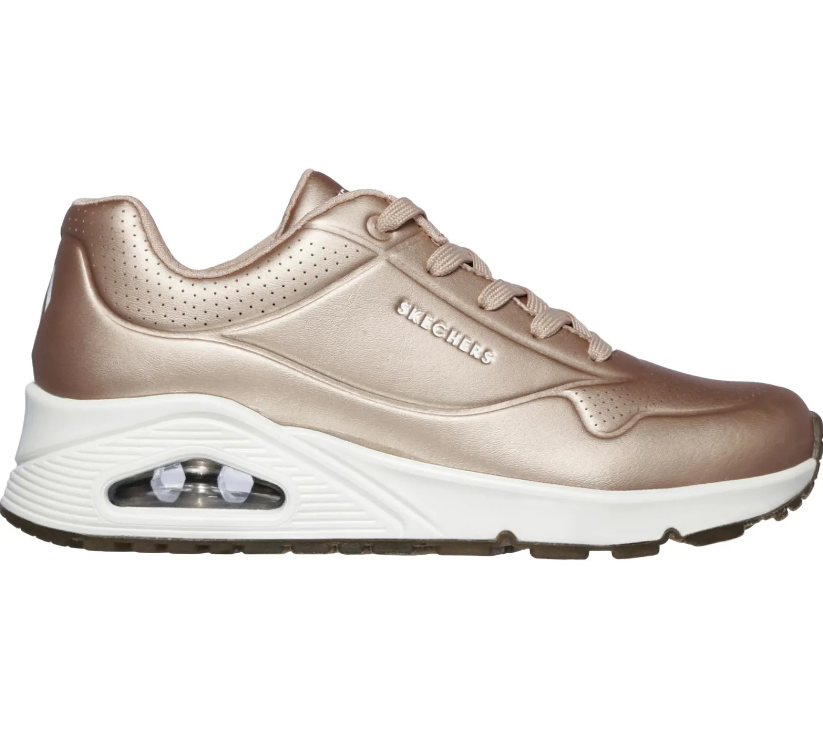 Com Atacadores|Sapatilhas-SKECHERS Uno - Rose Bold ROSA / DOURADO