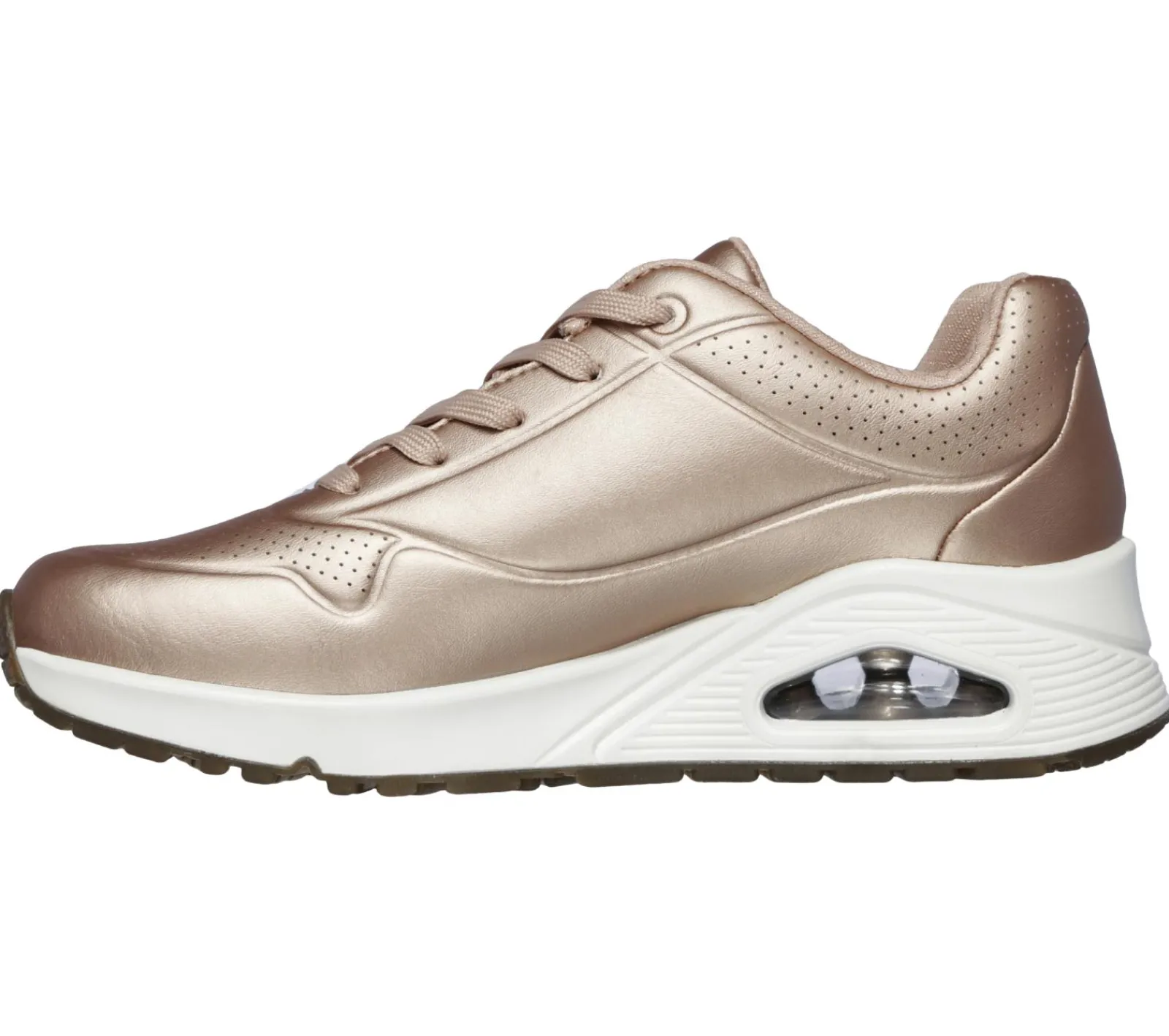 Com Atacadores|Sapatilhas-SKECHERS Uno - Rose Bold ROSA / DOURADO