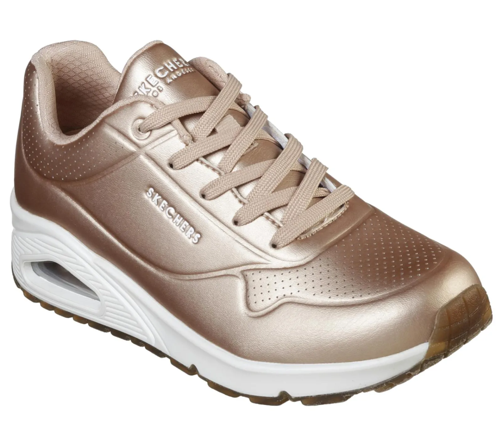 Com Atacadores|Sapatilhas-SKECHERS Uno - Rose Bold ROSA / DOURADO