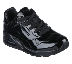 Com Atacadores|Sapatilhas Casuais-SKECHERS Uno - Shiny One PRETO