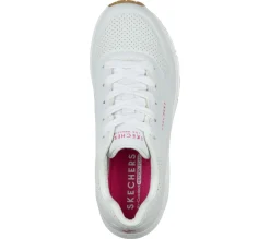 Com Atacadores|Sapatilhas-SKECHERS Uno - Stand On Air BRANCO / ROSA CHOQUE