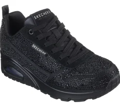 Com Atacadores|Sapatilhas Casuais-SKECHERS Uno - World Of Gems PRETO