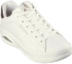 Com Atacadores|Sapatilhas Casuais-SKECHERS Uno Court - Courted Air BRANCO