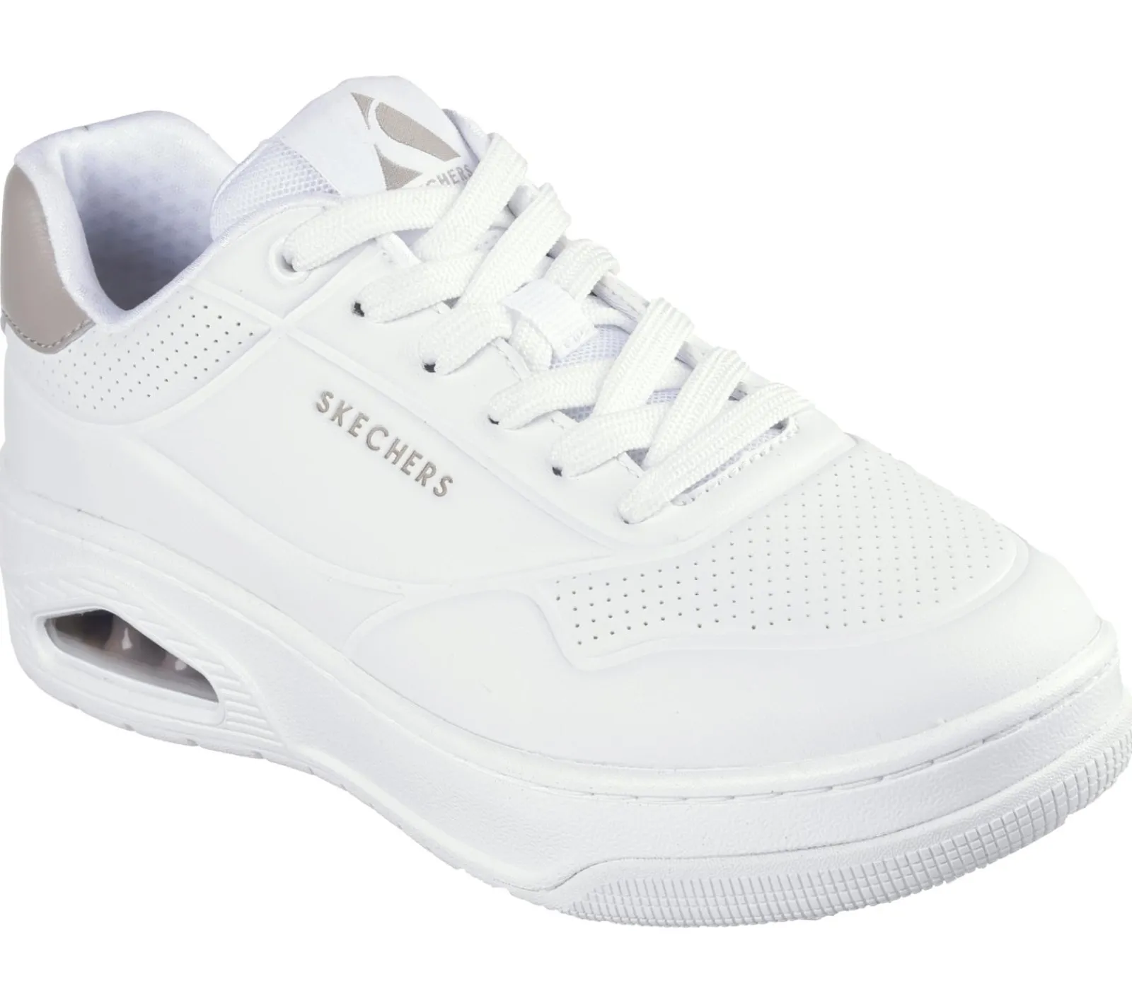 Com Atacadores|Sapatilhas Casuais-SKECHERS Uno Court - Fast Break BRANCO