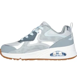 Com Atacadores|Sapatilhas-SKECHERS Uno Gen1 - Color Surge CINZENTO / AZUL CLARO