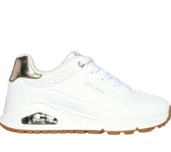 Com Atacadores|Sapatilhas-SKECHERS Uno Gen1 - Shimmer Away BRANCO