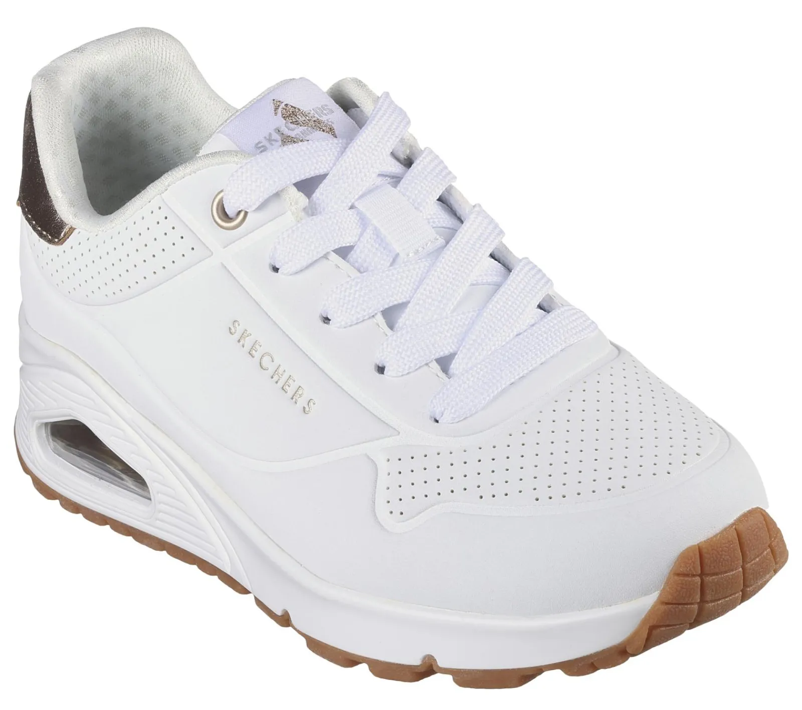Com Atacadores|Sapatilhas-SKECHERS Uno Gen1 - Shimmer Away BRANCO