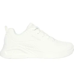 Com Atacadores|Sapatilhas Casuais-SKECHERS Uno Lite - Lighter One BRANCO