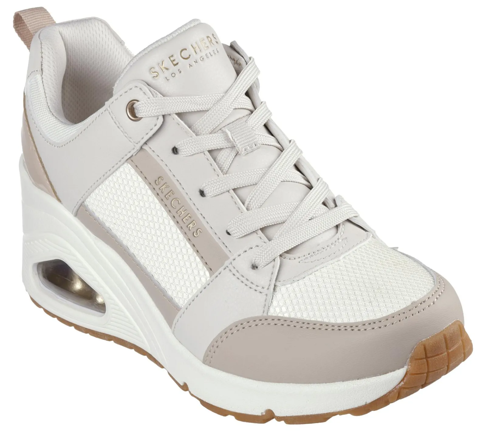Sapatos De Cunha|Com Atacadores-SKECHERS Uno Wedge - Everything Nice BRANCO SUJO