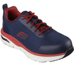 Work & Safety|Sapatos Com Atacadores-SKECHERS Work: Arch Fit SR - Ringstap NAVY / VERMELHO