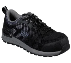 Work & Safety|Com Atacadores-SKECHERS Work: Bulklin - Lyndale Comp Toe PRETO / CINZENTO