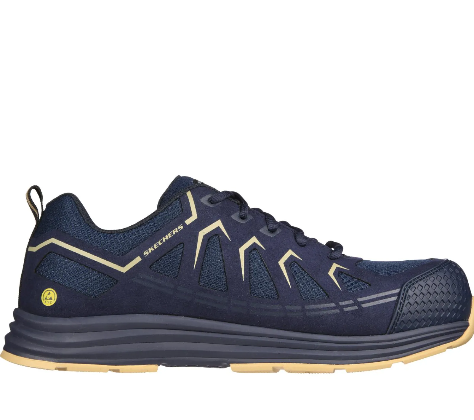 Work & Safety-SKECHERS Work: Malad II Comp Toe NAVY / CAMEL