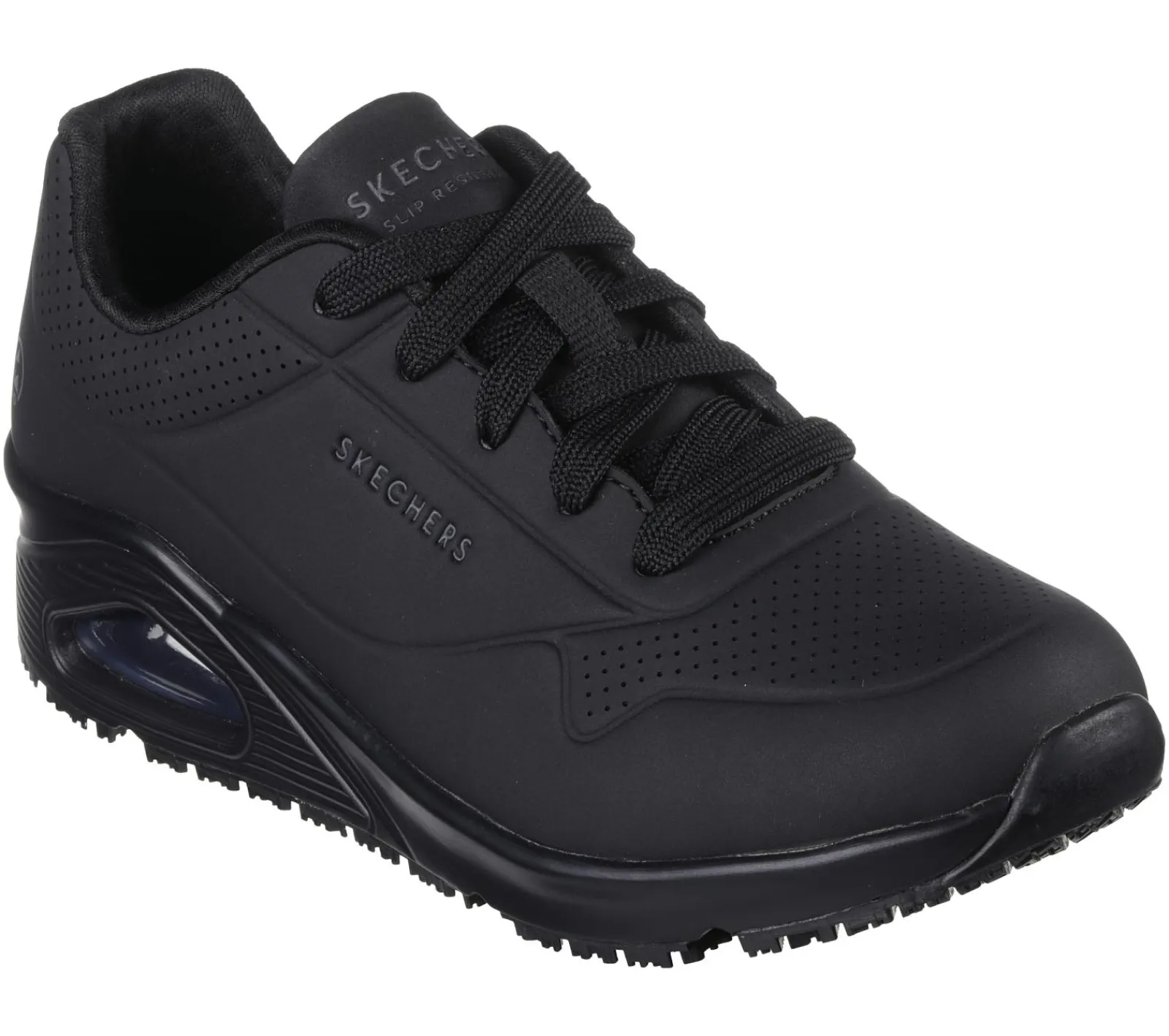 Com Atacadores|Sapatilhas Casuais-SKECHERS Work: Uno SR PRETO